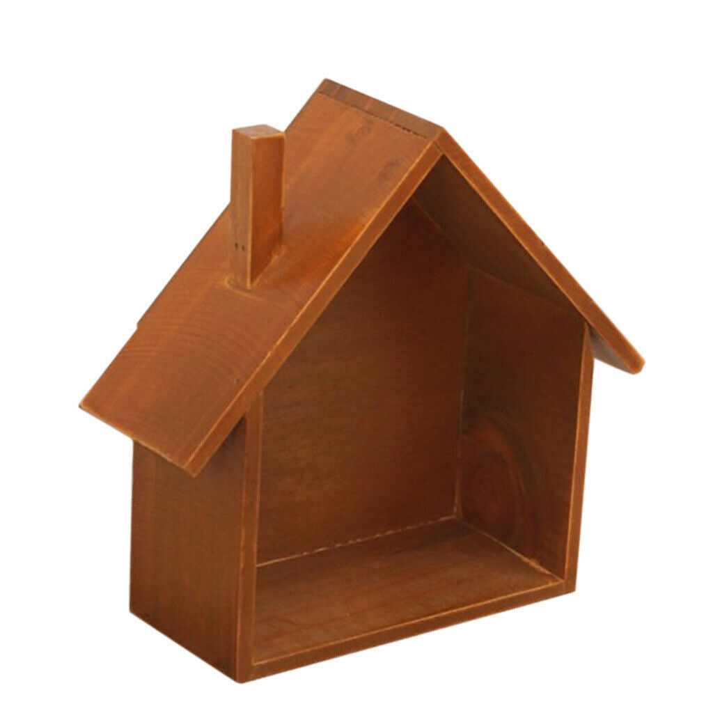 Shabby Chic Wooden House Shelving Display Unit Wall Hanging Box Coffee