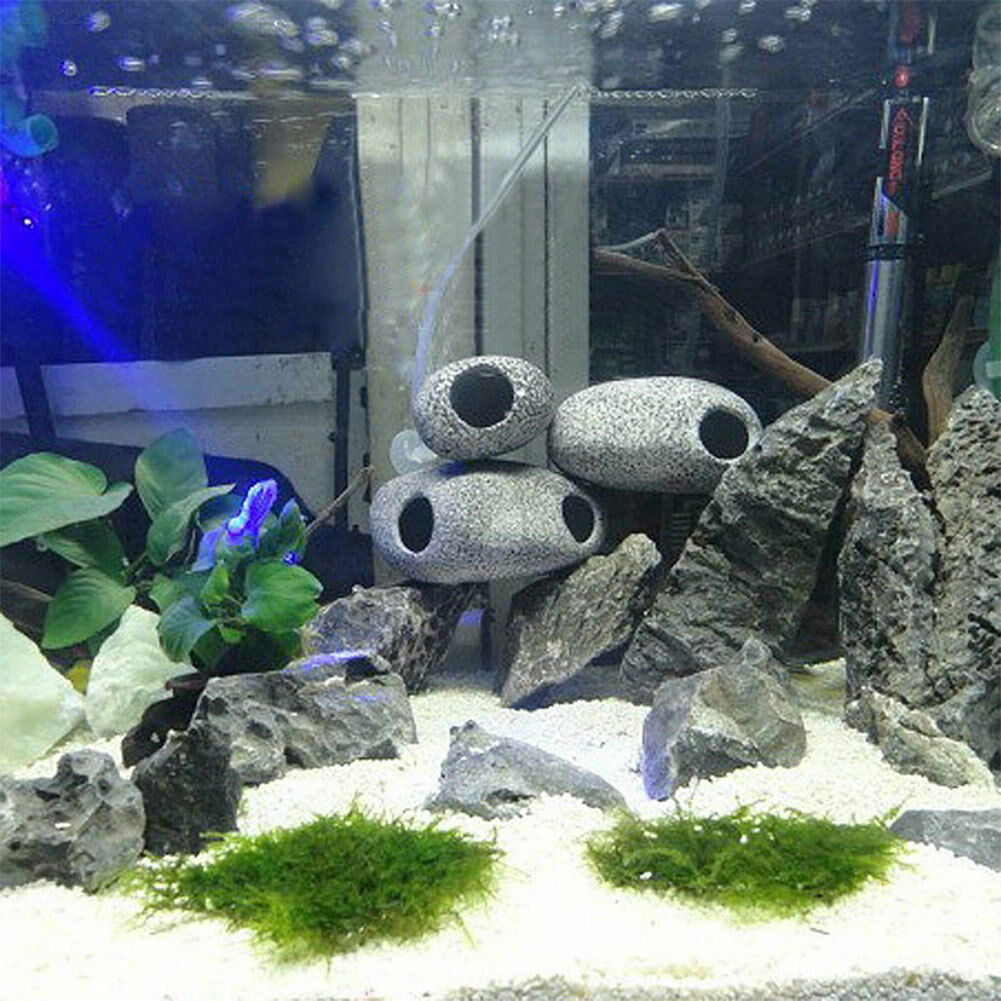 EC75 BCA4 60DD Aquarium Stone Cichlid Ornament Shrimp Breeding Cave Fish Tank S