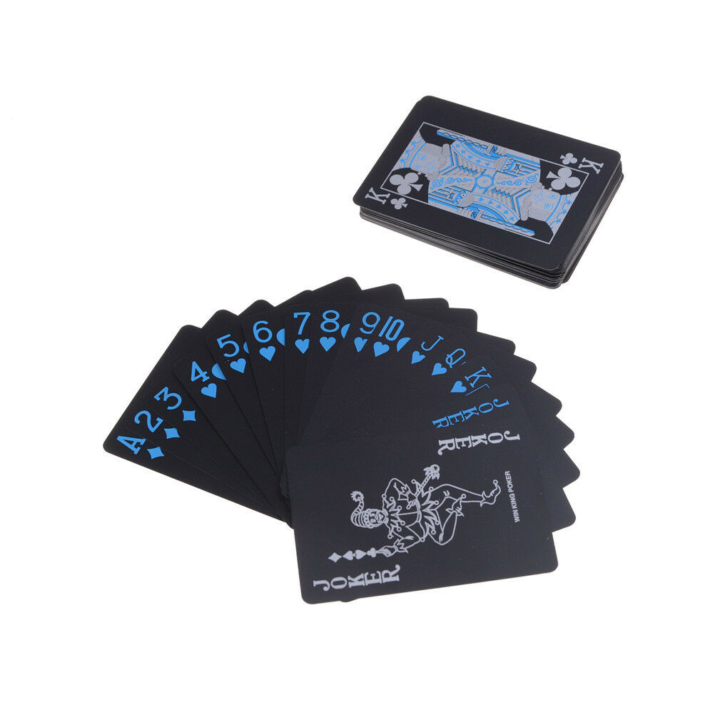 Black Plastic PVC Poker Waterproof Magic Playing Cards Table Gam YU_.l8