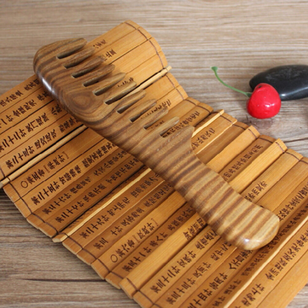 Wooden Natural Sandalwood Handmade Wide Tooth Comb Massage Comb Hair Care yu SJ