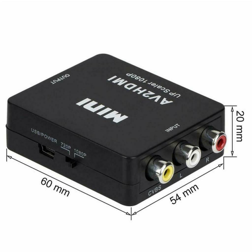 2X  RCA AV to HDMI Converter Composite CVBS Video Adapter 720p 1080p Wii  SNES