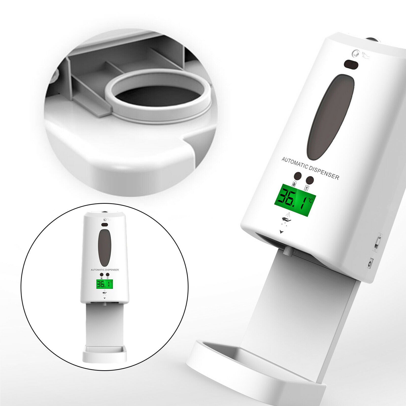 Touchless Infrared Thermometer Hand Soap Dispenser Large Capacity for Office