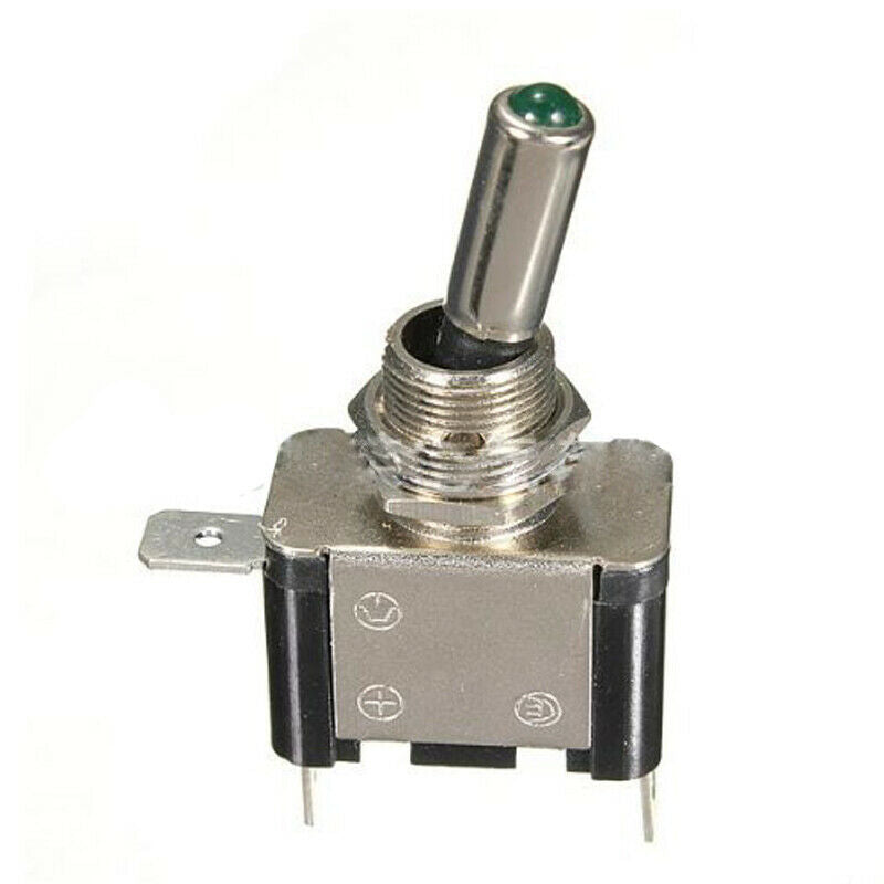 5PCS 20A Car SUV Truck Yacht Carbon Fiber Cover LED Light Rocker Toggle Switch