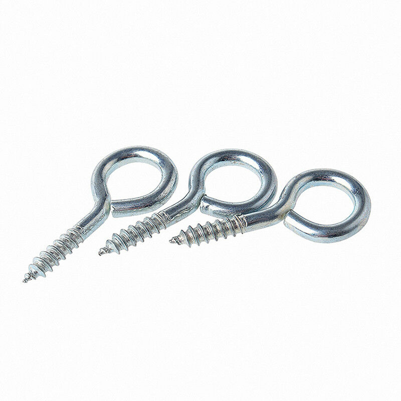 30Pcs 0# 1# 2# 3# 4# 5# Vine Eyes Eye Pins Hooks Eyelets Screws Kit- Zinc Plated