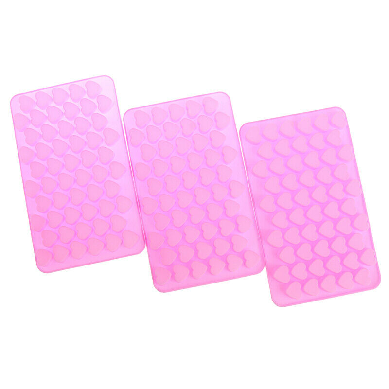 55 Mini Heart Shape Silicone Ice Cube Mold Fondant Chocolate Tray Mould UOB TL