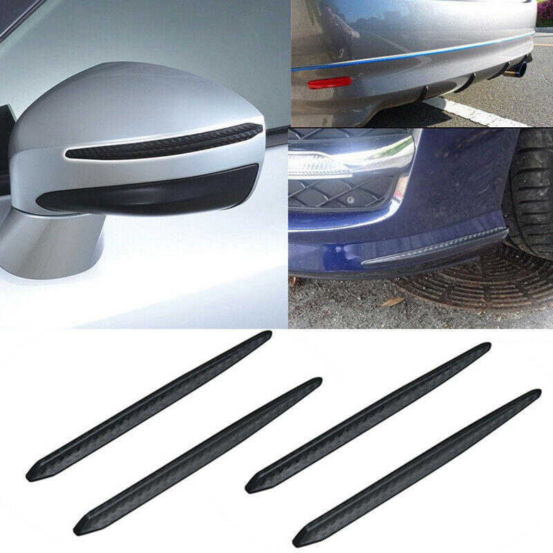 4X Car Carbon Fiber Anti-rub Strip Bumper Body Corner Protector Guard Universal