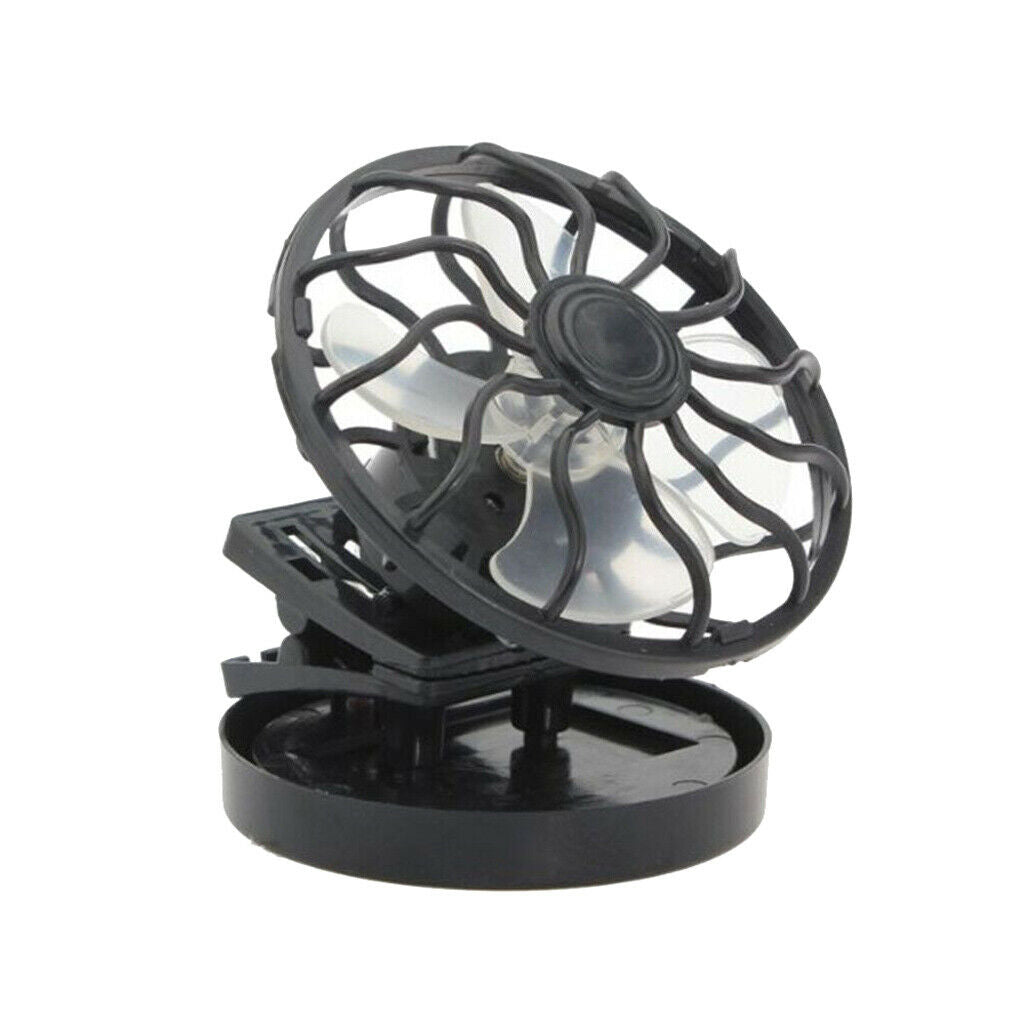 2x     Mini Solar Fan for Camping Fishing Air Cooling Fan Handsfree