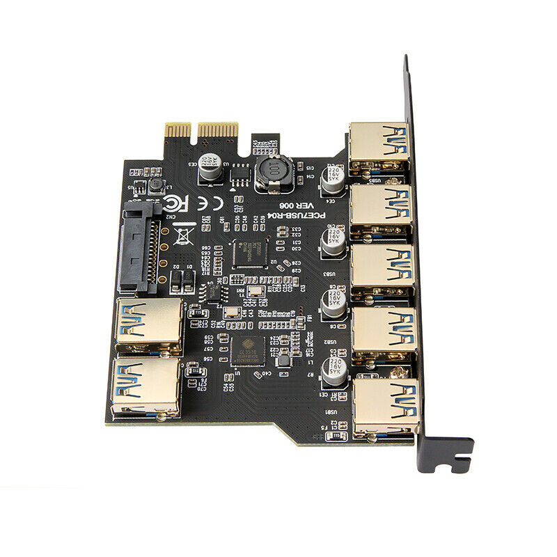 USB 3.0 PCI-E Expansion Card Adapter 7 Ports Hub Adapter External Controller