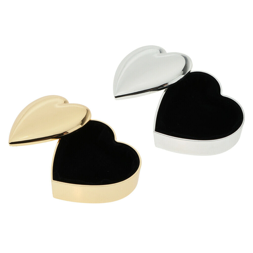 2x Fashion Creative Heart Gift Box Couple Ring Box Jewelry Box Organizer Box