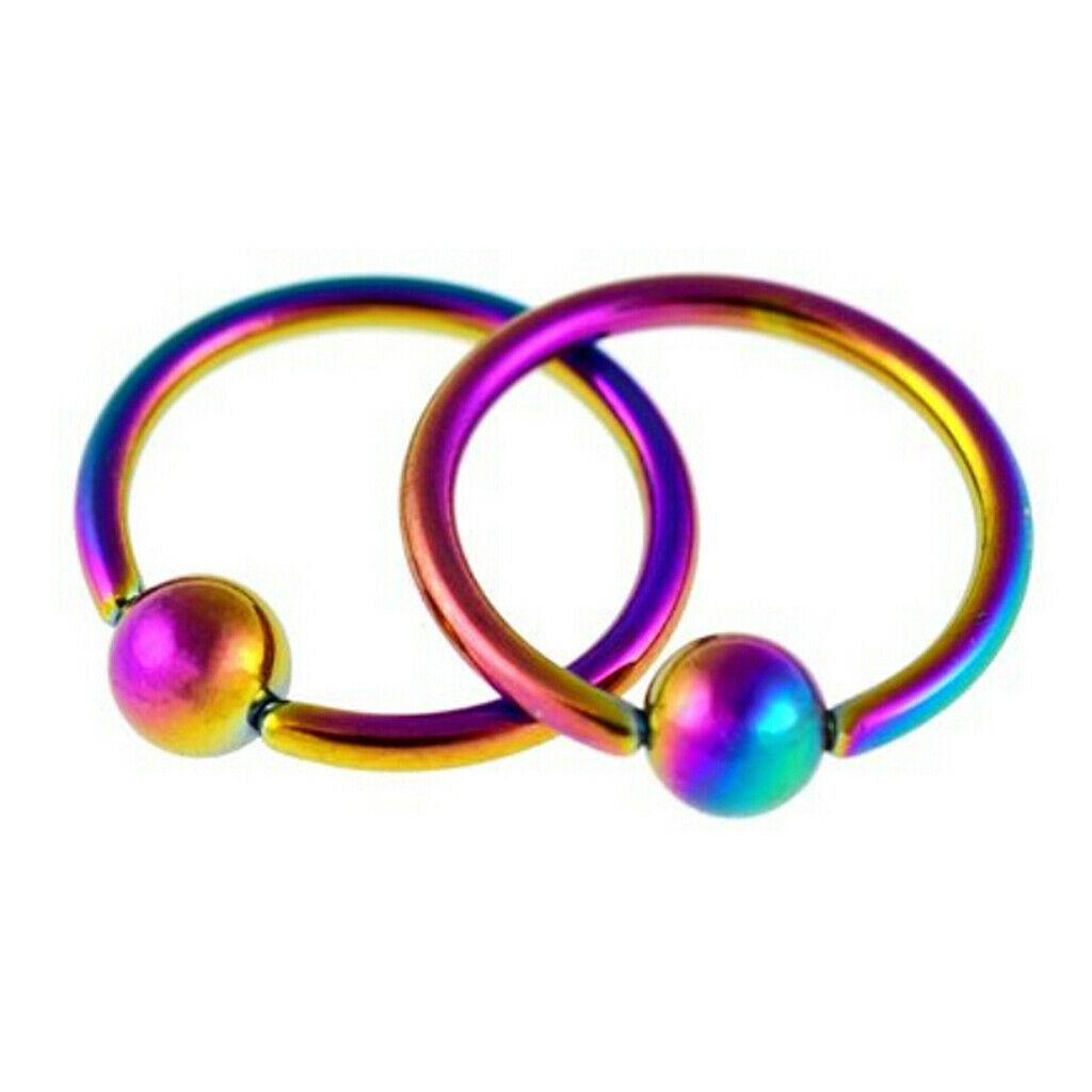 4 Pairs Captive Bead Closure 16g Nose Ear Helix Tragus Lip Ring Jewelry