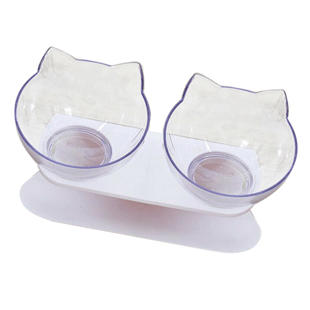2Pieces Raised Cat Bowls Pet Food Water Feeder With Stand For Cat Dogs