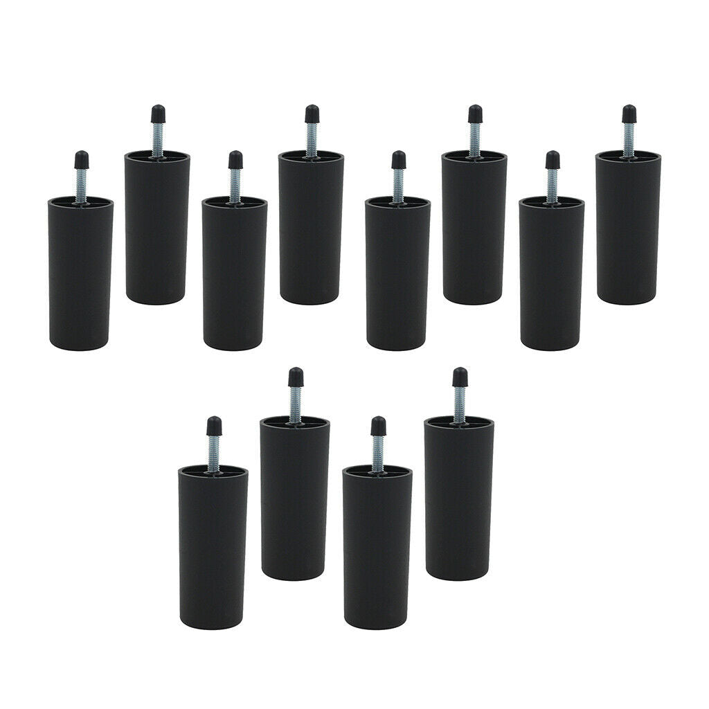 12pcs 100mm Chair Table Furniture Sofa Couch Legs Floor Protector Black