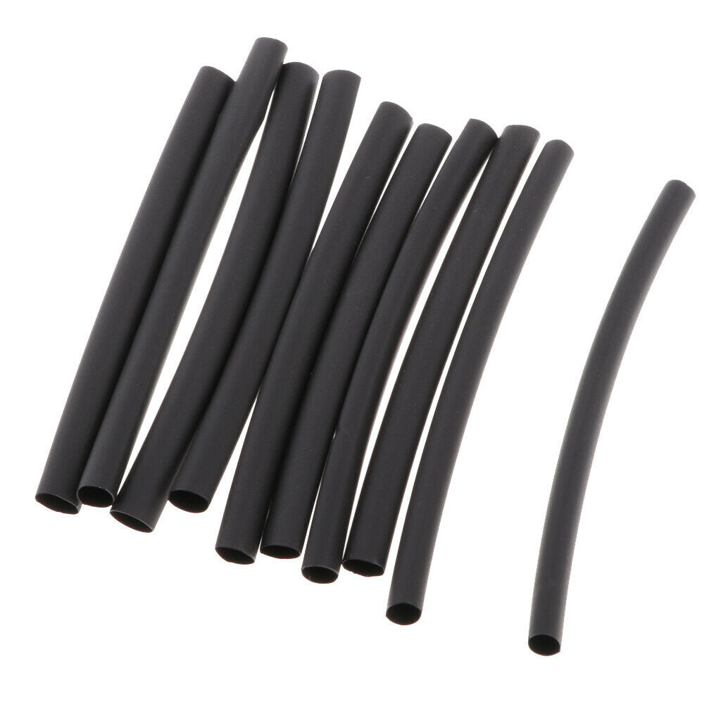 10 Pieces Heat Shrink Sleeve Wrap Tubing for Fishing Rod 3.93inch 6mm Black