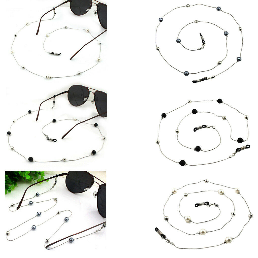 2pcs Beads Eyeglass Holder Strap Eyeglass Chains Sunglasses Spectacles Cords