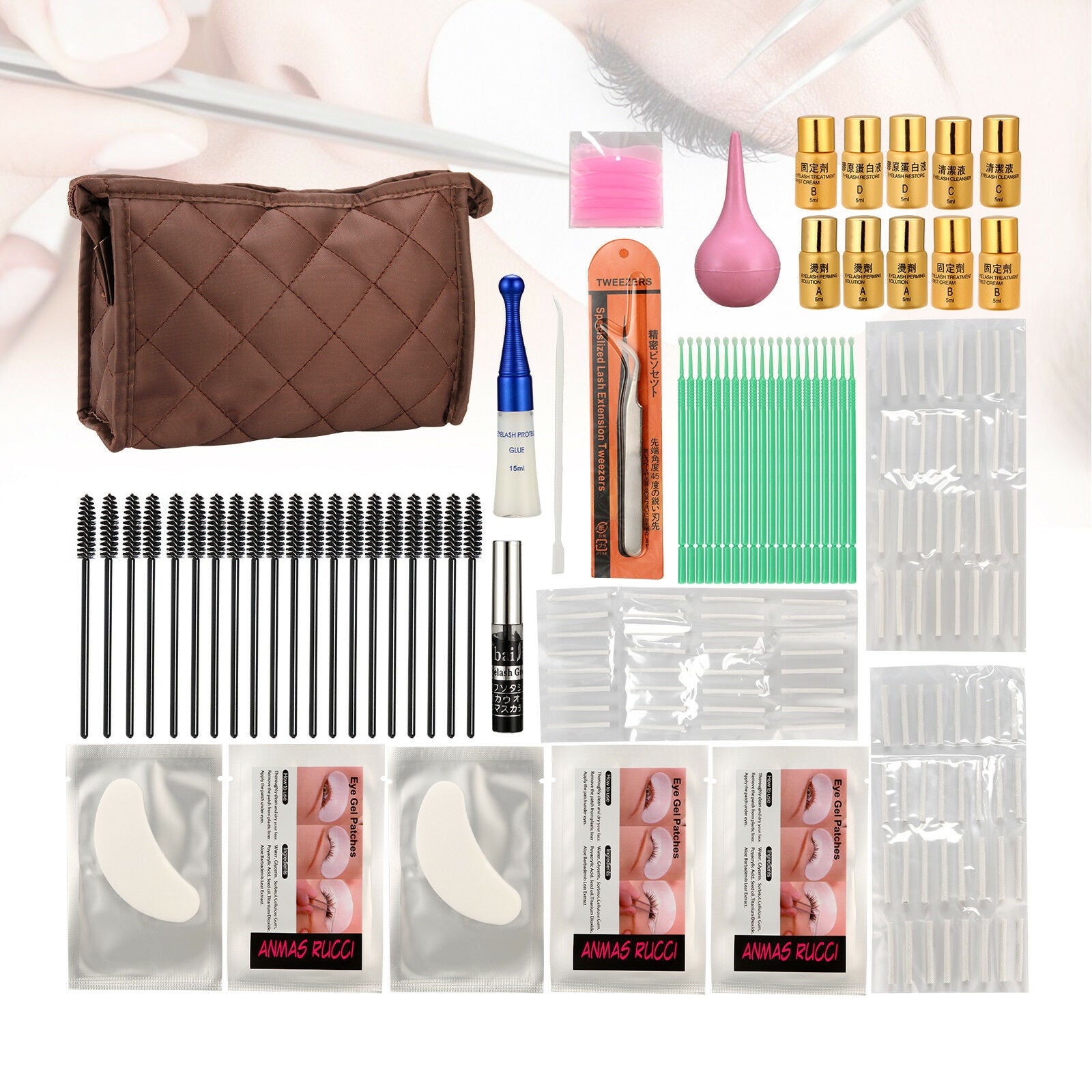 Eyelash Perming Kit 17 IN 1 Lash Lift Perming Eyelash Extension Makeup Glue Set