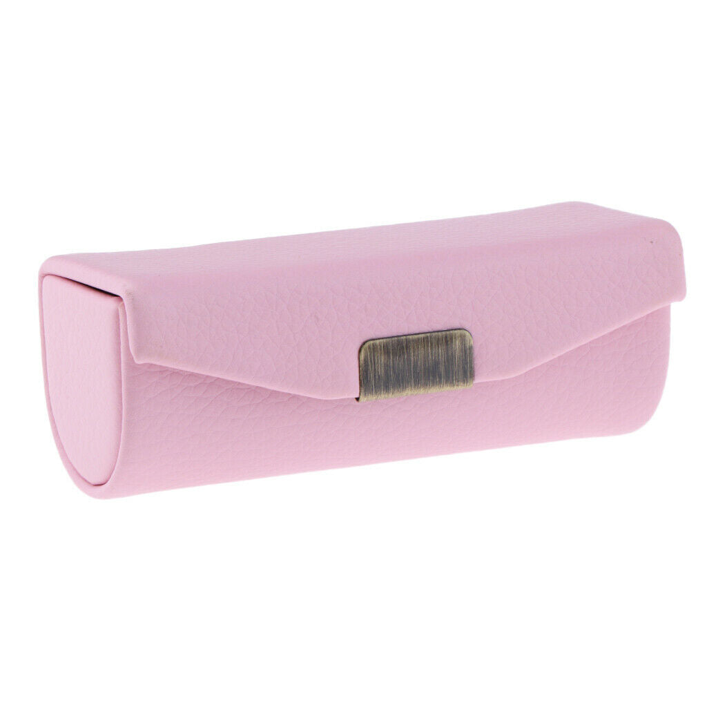 Leather Lipstick Case Holder Storage Box mirror Purse Pocket Pink Golden