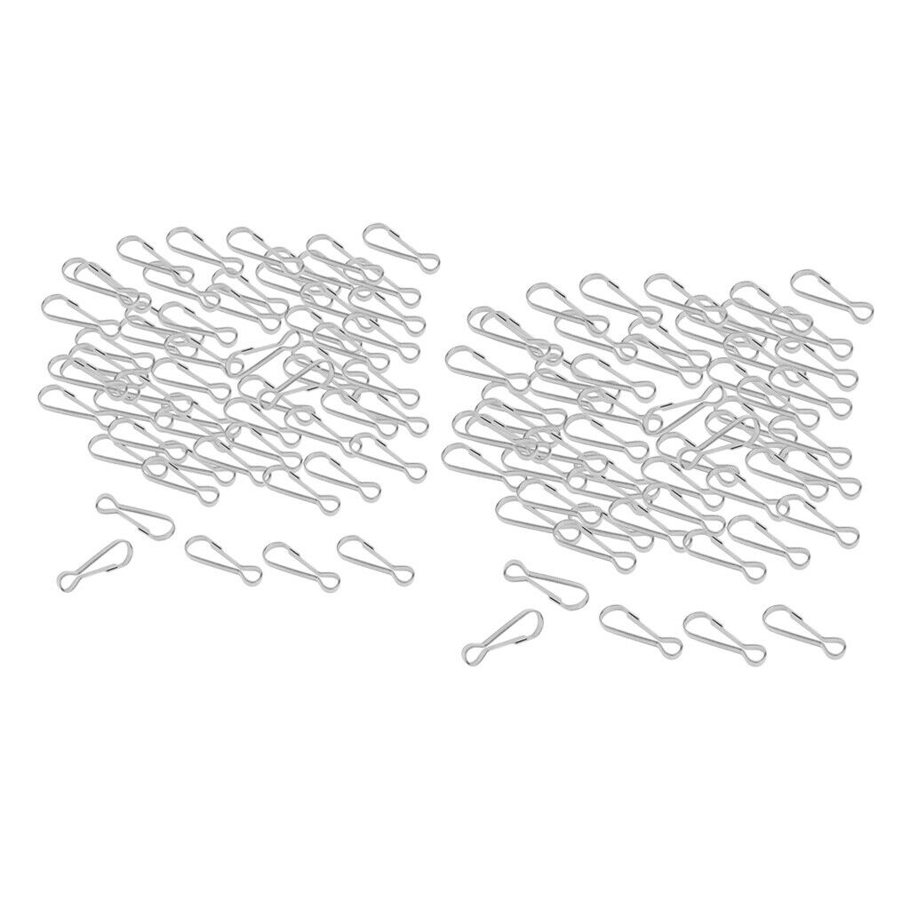 200x Multifunctional Stainless Steel Spring Hooks Snap Clips Hanging Buckles