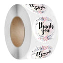 1 Roll "Thank you" Letter Floral Print Label Stickers Craft Per Roll Stationery