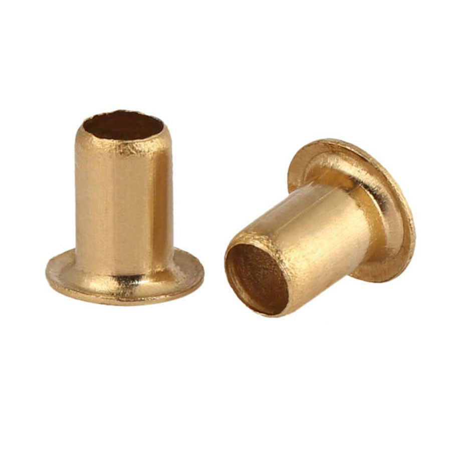 70pc M5 x (4mm-12mm) Copper Brass Eyelet Hollow Tubular Rivets Through Nuts Kit
