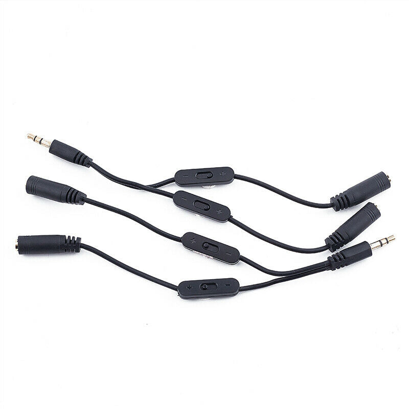3.5mm 1Male to 2 Female  Stereo Audio cable Y Splitter Adapter Volume Con.l8