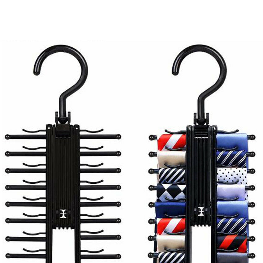 Black Rack Belt Scarf Neckties Hanger Holder Multifunctional Closet Organizer