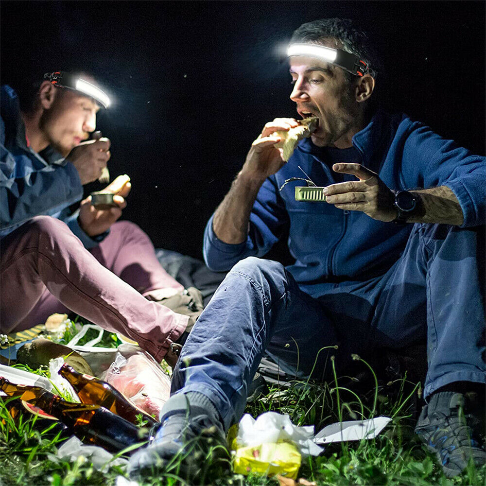USB Rechargeable COB LED Headlamp Flashlight Headlight Head Torch Waterproof