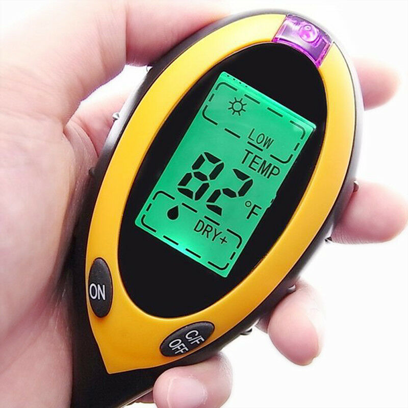 4 In1 LCD Digital PH Tester Moisture Temperature Sunlight Soil Meter Pla DD