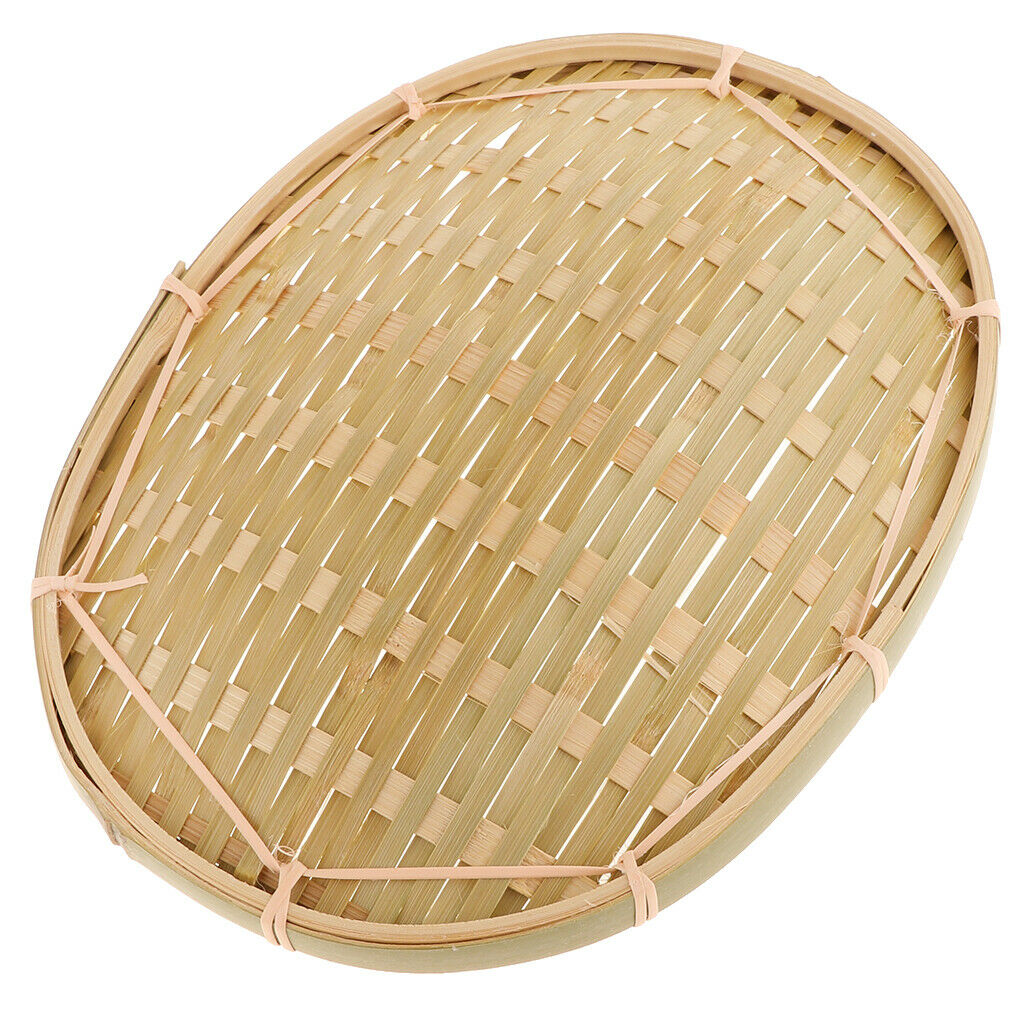 Set of 2 Pieces Bamboo Tray Chinese Traditional Bamboo Serving Plate Platter for