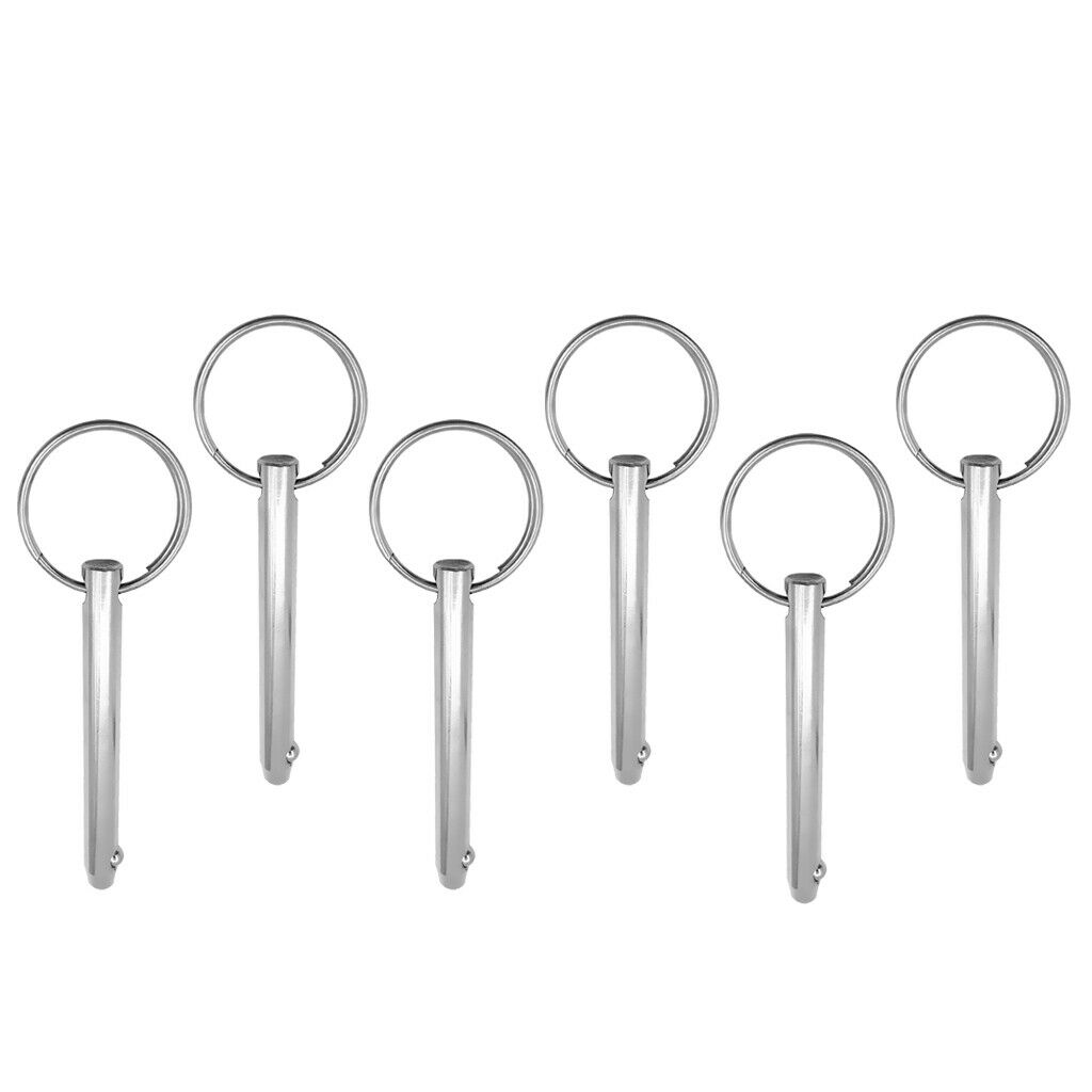 6pcs Stainless Steel Boat Bimini Top Deck Hinge Quick Release Ball Pin 5/16"