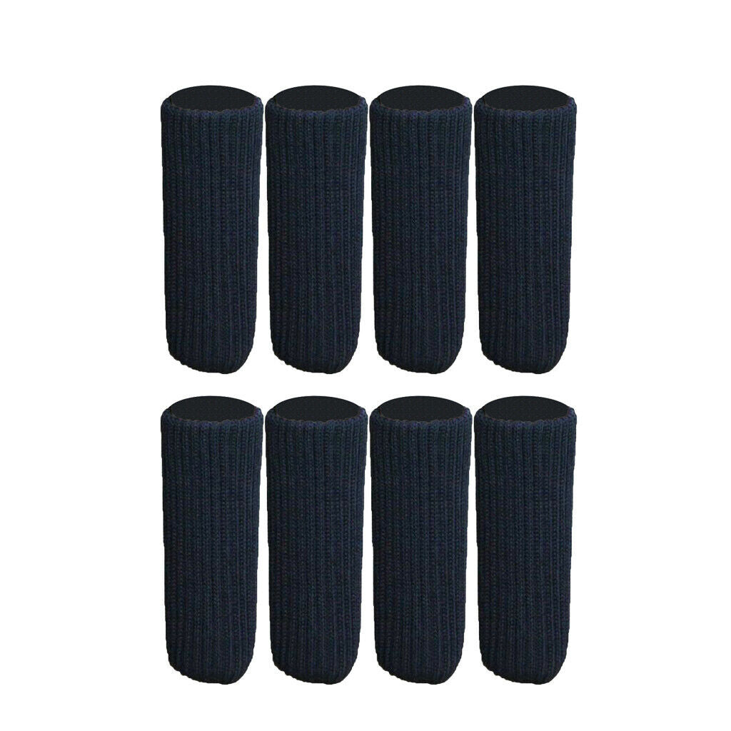 8Pcs for Dia 9-18cm Furniture Sliders Knitted Chair Leg Socks Set -Black