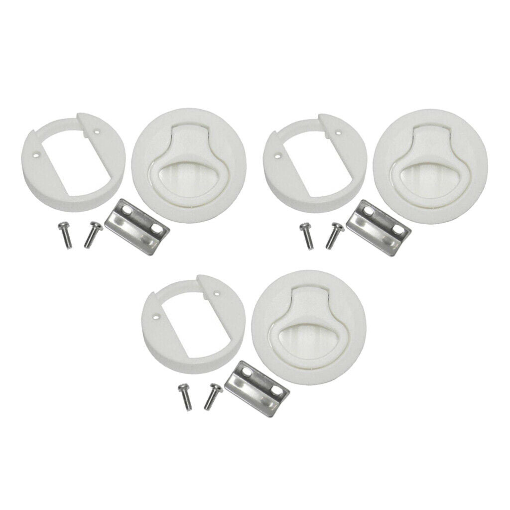 3 Pack Flush Pull Slam Latch Round for Boat Deck Hatch Door Non Locking