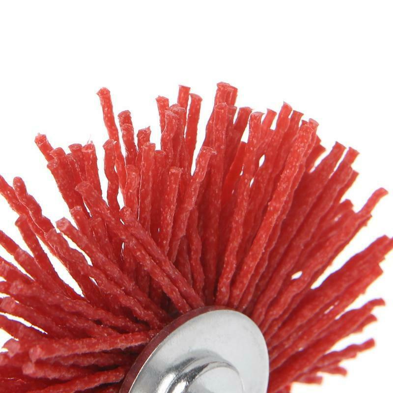 Deburring Abrasive Steel Wire Brush Head Polishing Red Nylon Wheel Cup Shank