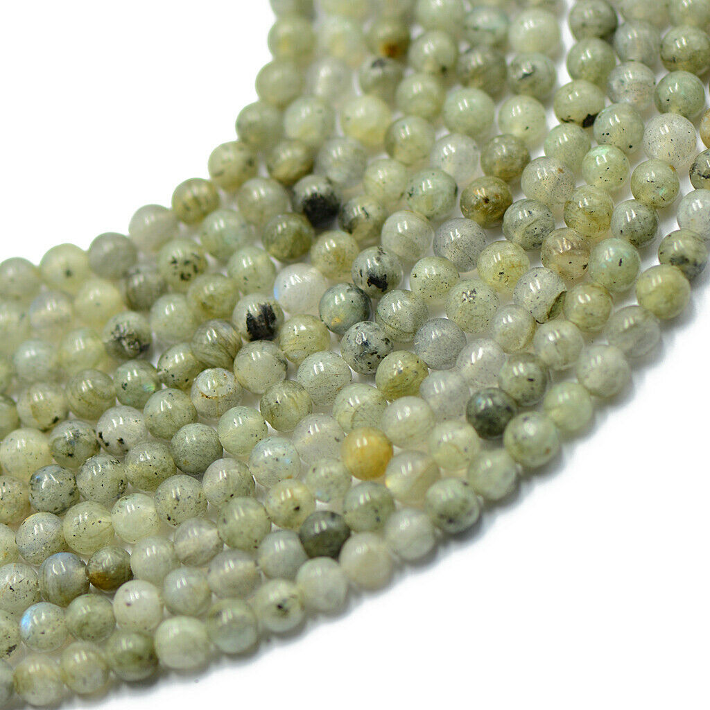 15 "Strand Natural Labradorite Stone 4mm Round Loose Beads Spacer Art