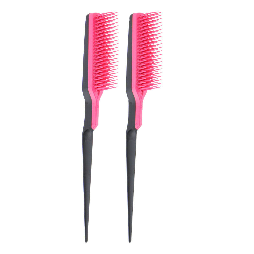 Set of 2 Salon Rat Tail Hairdressing Teasing Brush Detangling Styling Brush