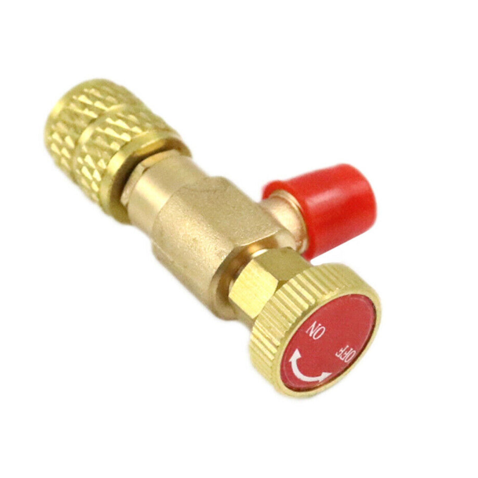 1Pc R410A 1/4"-5/16" Copper Flow Control Valve For Refrigerant Charging Hose Red