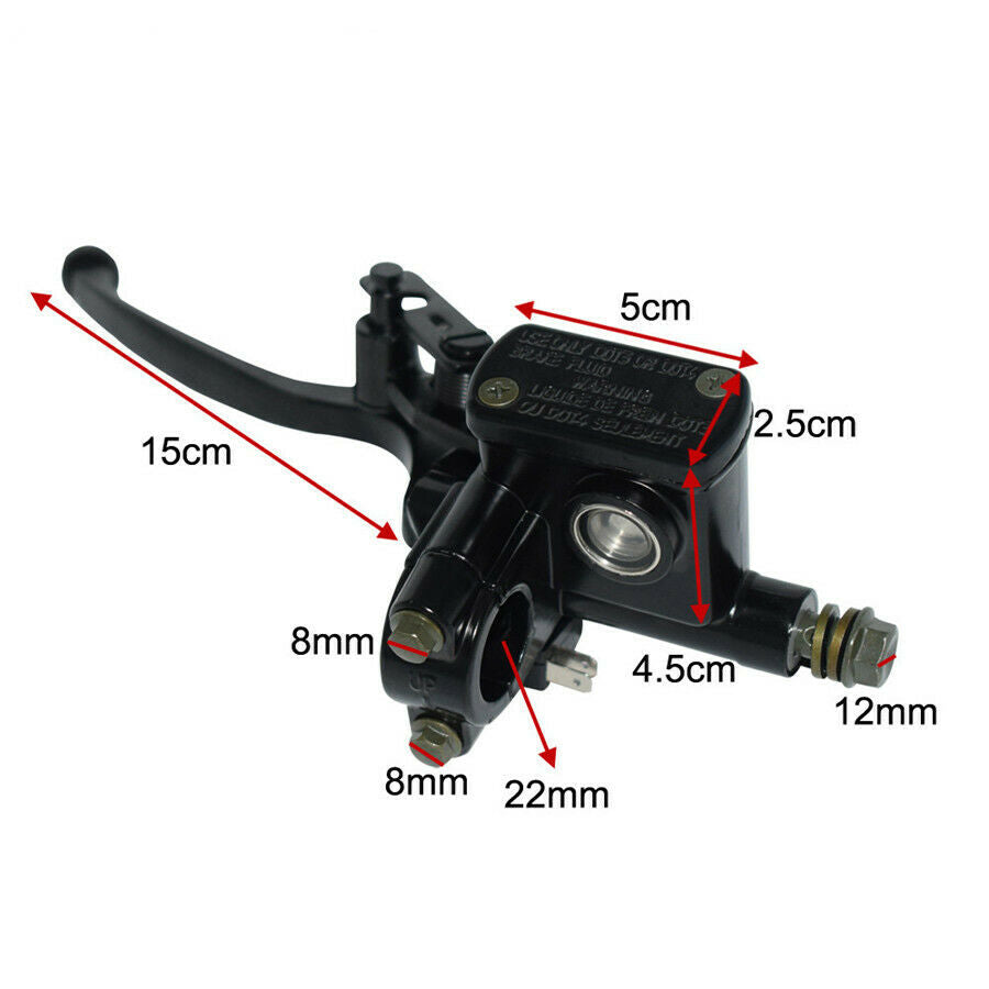 7/8" Right Motorcycle Hydraulic Brake Pump Master Cylinder Brake Light Switch
