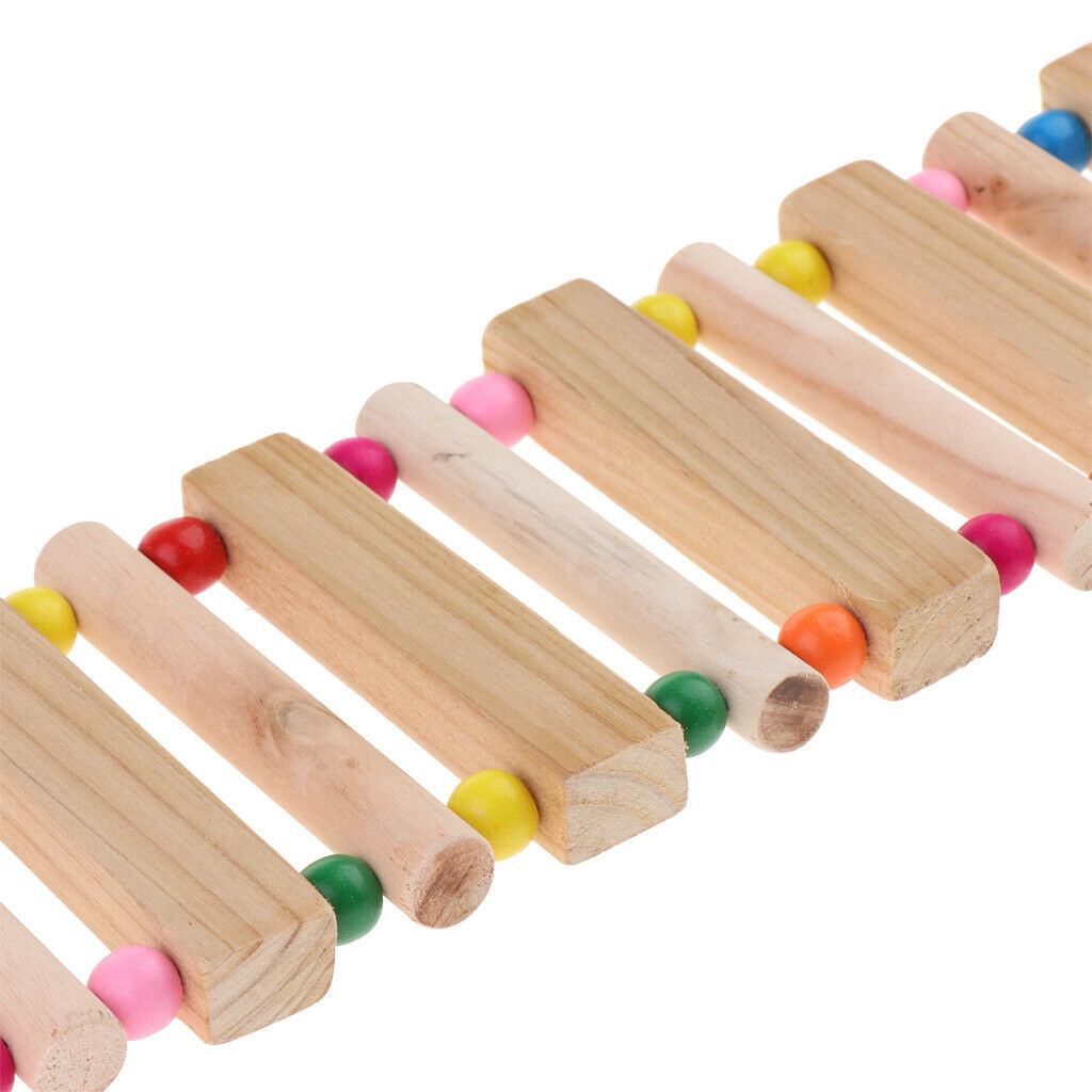 Bird Toys Wood Bird Ladder Step Parrot Ladder Swing Training Bridge Wooden
