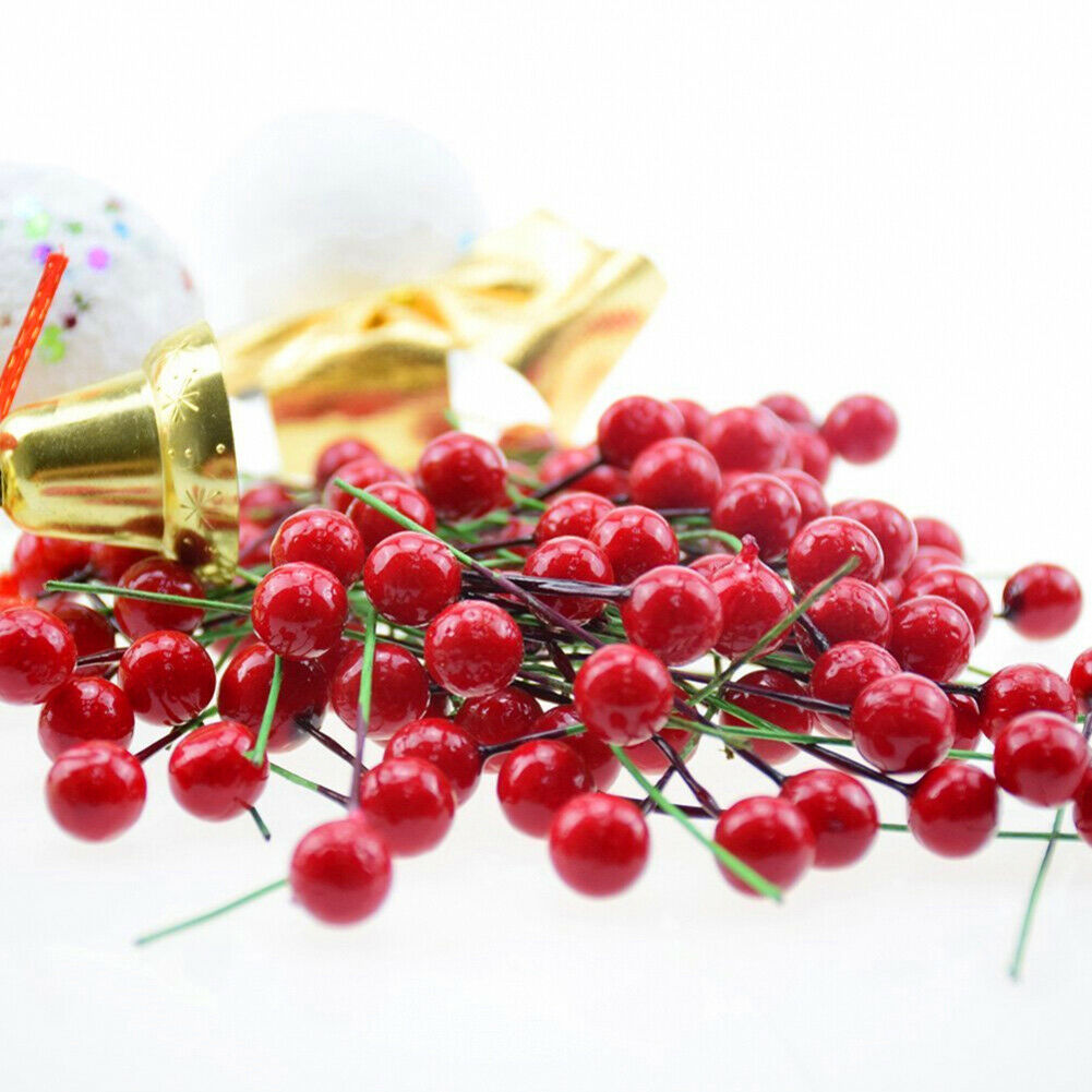 Artificial Holly Berries for Wedding Garden Home Decor DIY Gift Craft 100pcs
