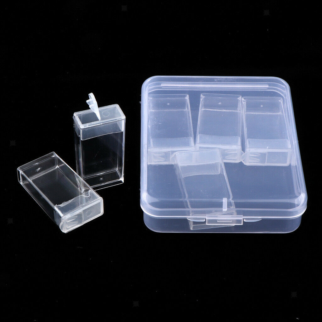 Empty Plastic Jar Storage Box for Beads,Jewelry,Pills,Rhinestones 6 Jars