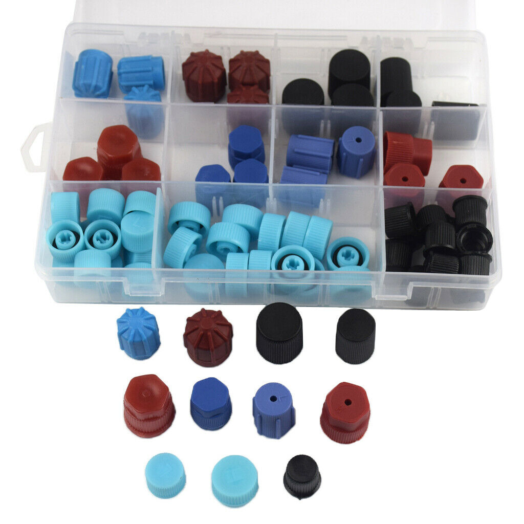 77 Pieces A/C Air Conditioning Service Charging Port Service Caps R134a High Low