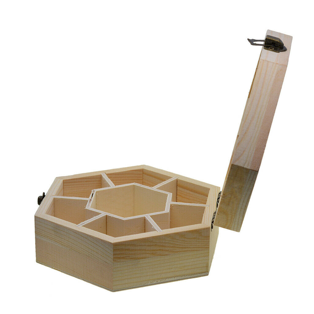 Natural Wood Box Unfinished Plain Wooden Jewelry Storage Case Art DIY Craft