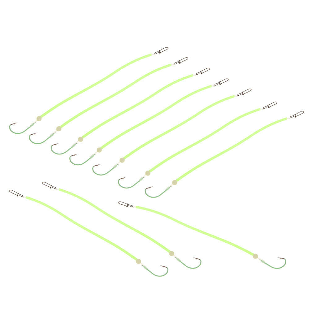 10x Fishing Ready Tied Chod Rigs w/ Snap & Luminous Tube Hook  Hook Size 14