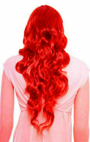 New Red Long Wavy  Lady Fashion Loose Full Wig VOGUE Wigs Anime Cos Wig
