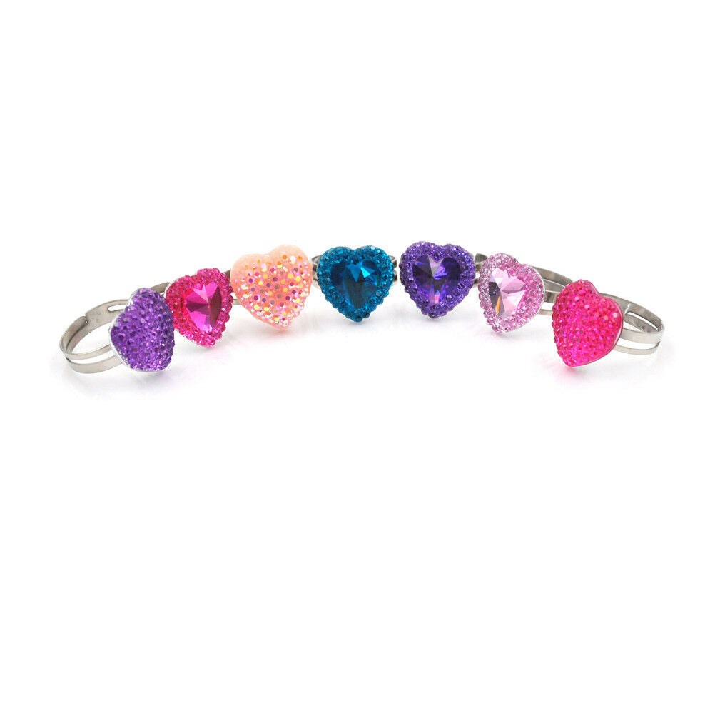 5Pcs Lovely Heart Butterfly Rings Adjustable Jwewlry Kids Fashion Accessor.l8