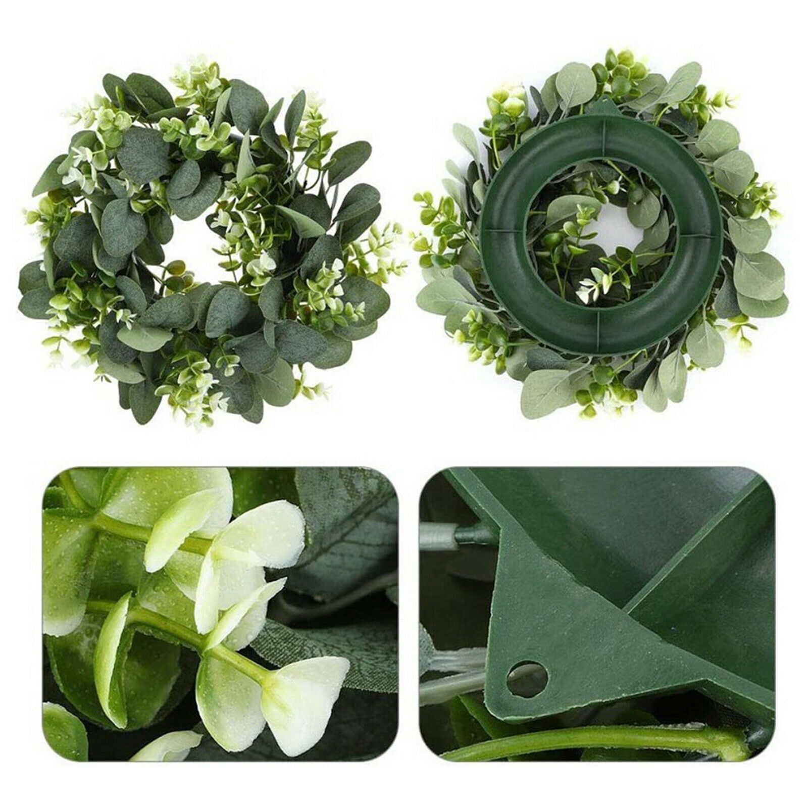 Eucalyptus Wreath Artificial Green Leaves Garland Hanging Wall Outdoor Decor
