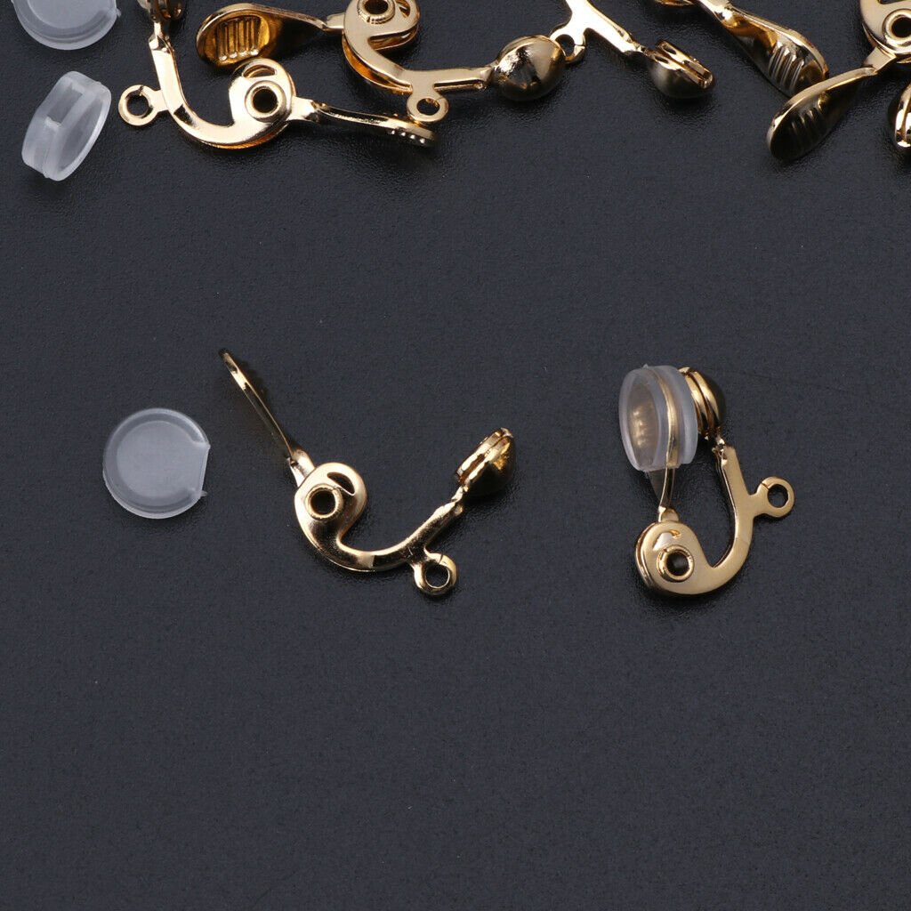 10Pc Clip-on Non-pierced Earring Converter Ear Hoop With Comfort Earring Cushion