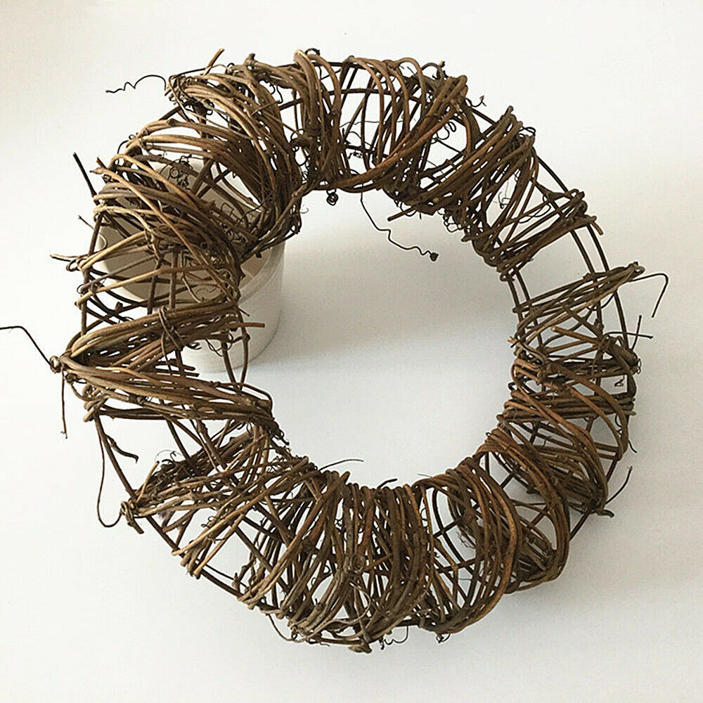 1Pc Christmas Hanging Decor DIY Natural Rattan Round Garland Pendant Craft 25CM