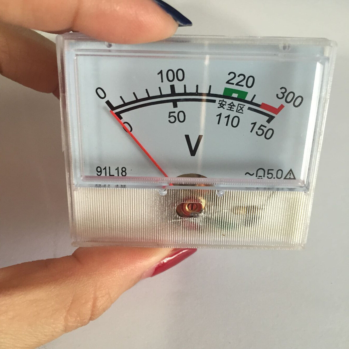 Class 5.0 Accuracy AC 0-300V Analog Voltage Rectangular Meter Voltmeter 91L18
