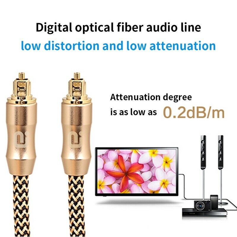 Digital Optical Audio Cable Toslink 1M SPDIF Coaxial Cable for Amplifiers P W4H9