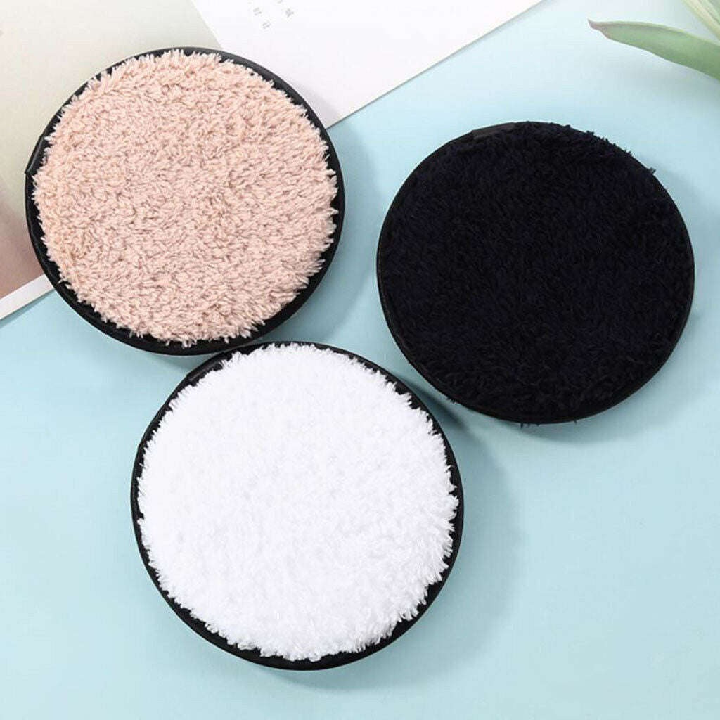 Reusable Round Microfiber Cloth Pads Sponge Makeup Remover Puff Towel Face